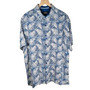 Nat Nast Size XL Vintage Silk Cotton Shirt Button Down Tropical Casual Work